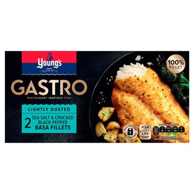 Young's Gastro 2 Sea Salt & Cracked Black Pepper Basa Fillets 310g - Thumbnail 2