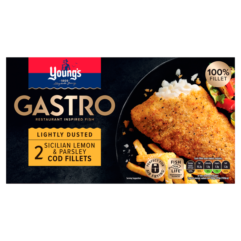 Young's Gastro 2 Sicilian Lemon & Parsley Cod Fillets 270g - Image 1