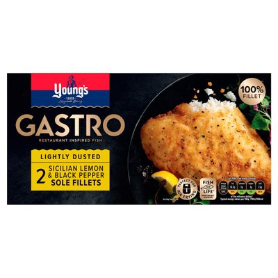 Young's Gastro Lightly Dusted 2 Sicilian Lemon & Black Pepper Sole Fillets 280g - Thumbnail 2