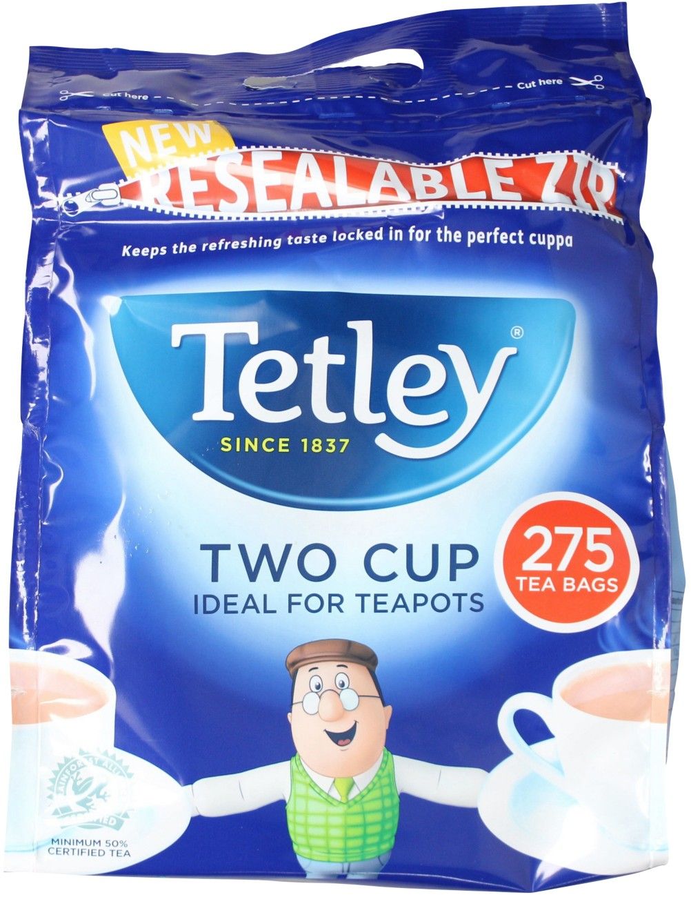 Tetley Two Cup Tea Bags (275 Pack) A07965 - Image 1