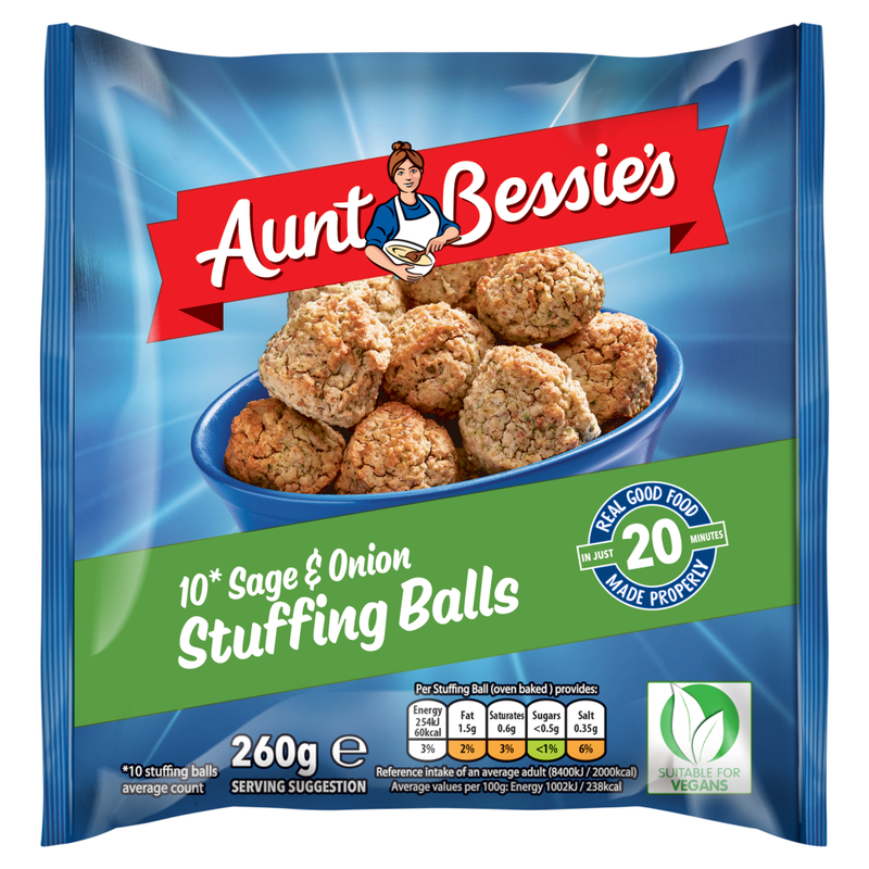 Aunt Bessie’s 10 Sage & Onion Stuffing Balls 260g - Image 1