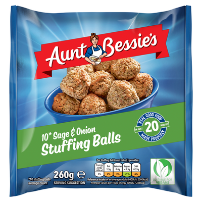 Aunt Bessie’s 10 Sage & Onion Stuffing Balls 260g