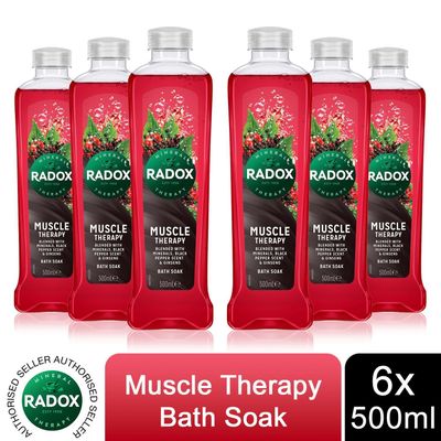 Radox Nature Inspired Fragrance Bath Soak, Muscle Therapy, 6 Pack, 500ml - Buy 6 - Thumbnail 2