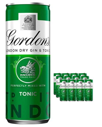 Gordon's London Dry Gin & Schweppes Tonic Premixed Can Multipack, 12 x 250 ml - Thumbnail 2