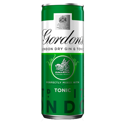 Gordon's London Dry Gin & Schweppes Tonic Premixed Can Multipack, 12 x 250 ml