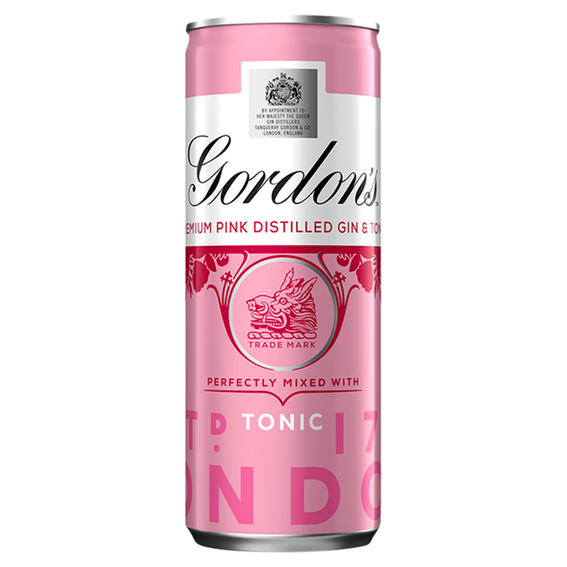 Gordon's Pink Gin & Schweppes Tonic Premixed Can Multipack, 12 x 250 ml - Image 1