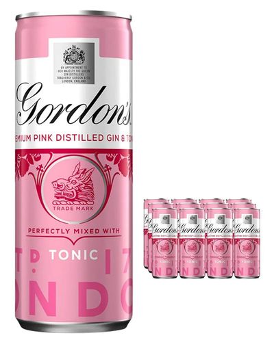 Gordon's Pink Gin & Schweppes Tonic Premixed Can Multipack, 12 x 250 ml - Thumbnail 2