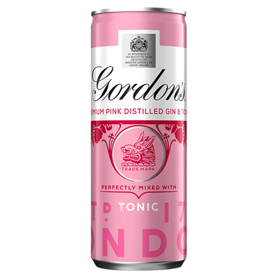 Gordon's Pink Gin & Schweppes Tonic Premixed Can Multipack, 12 x 250 ml