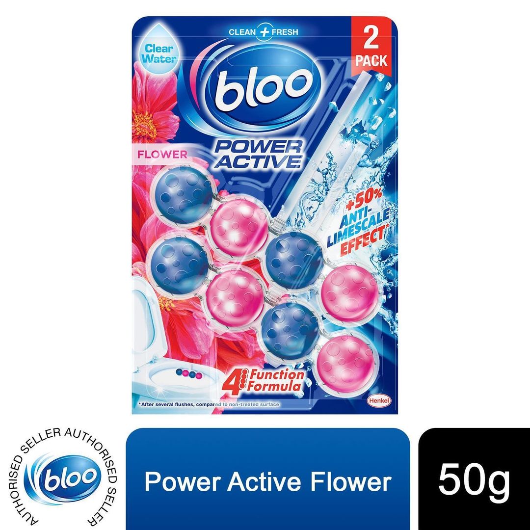 Bloo Toilet Rim Blocks Power Active Flower 4 Function Cleaning Formula - 1 - Image 1