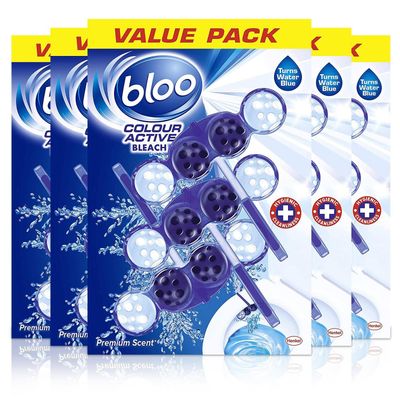 Bloo Colour Active Toilet Rim Block Blue Bleach Anti-Limescale - Blue