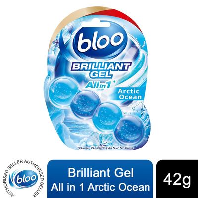 Bloo Toilet Rim Blocks Brilliant Gel All in 1 Cleaner Arctic Ocean Scent - 1