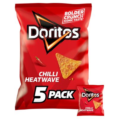 Doritos Chilli Heatwave Tortilla Chips Multipack Crisps 5x30g - Thumbnail 2