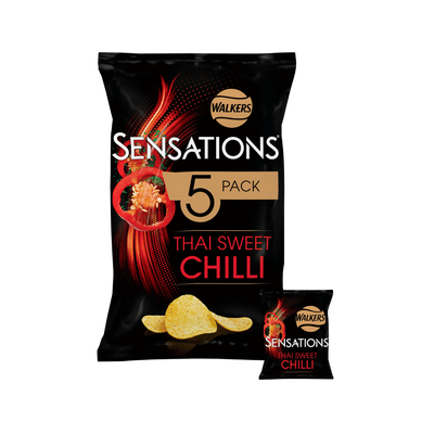 Walkers Sensations Thai Sweet Chilli Multipack Crisps 5x25g - Thumbnail 2