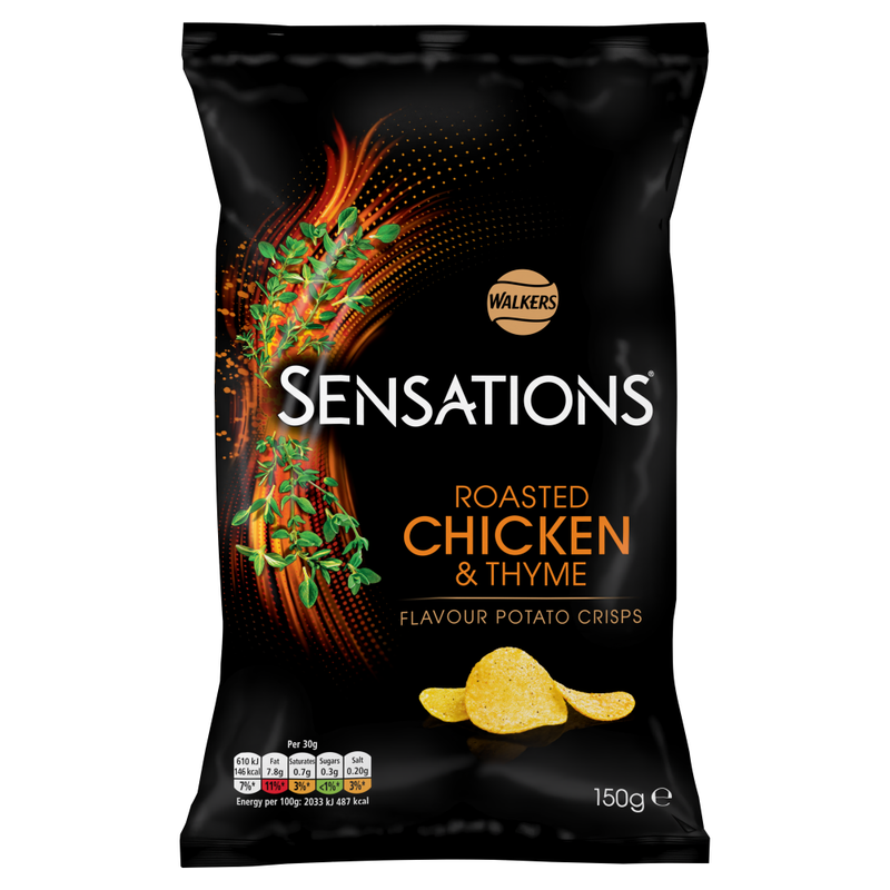Walkers Sensations Roasted Chicken & Thyme Sharing Crisps 150g - Image 1