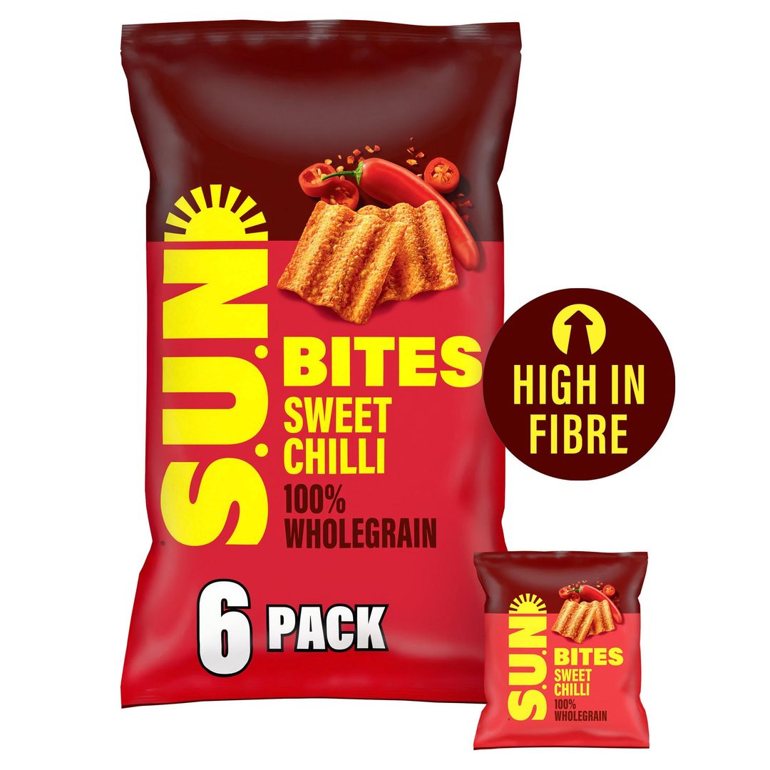 SUN Bites Sun Ripened Sweet Chilli Multipack Snacks Crisps 6x25g - Image 1