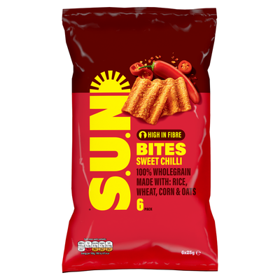 SUN Bites Sun Ripened Sweet Chilli Multipack Snacks Crisps 6x25g - Thumbnail 2