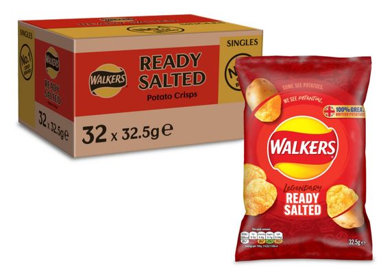 Walkers Ready Salted Crisps 32.5g (32 pack) 121797