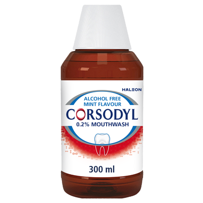 Corsodyl Alcohol Free Antiseptic Mint Mouthwash 300ml