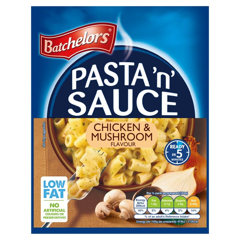 Batchelors Pasta 'n' Sauce Chicken & Mushroom Flavour Pasta Sachet 99g - Image 1