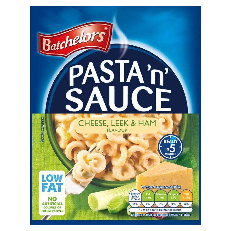 Batchelors Pasta 'n' Sauce Cheese, Leek & Ham Flavour Pasta Sachet 99g - Image 1