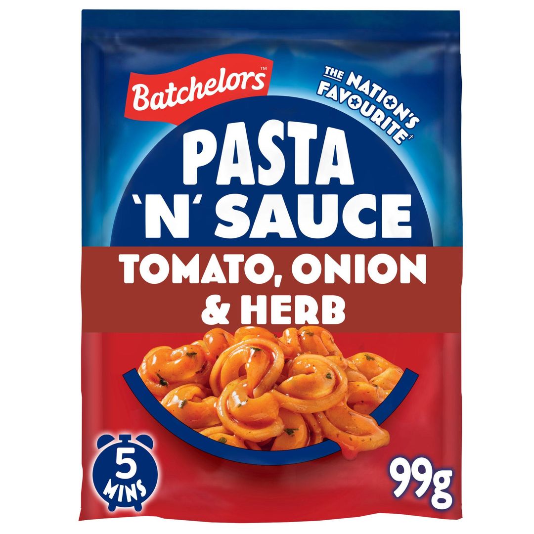 Batchelors Pasta 'n' Sauce Tomato, Onion & Herb Pasta Sachet 99g - Image 1