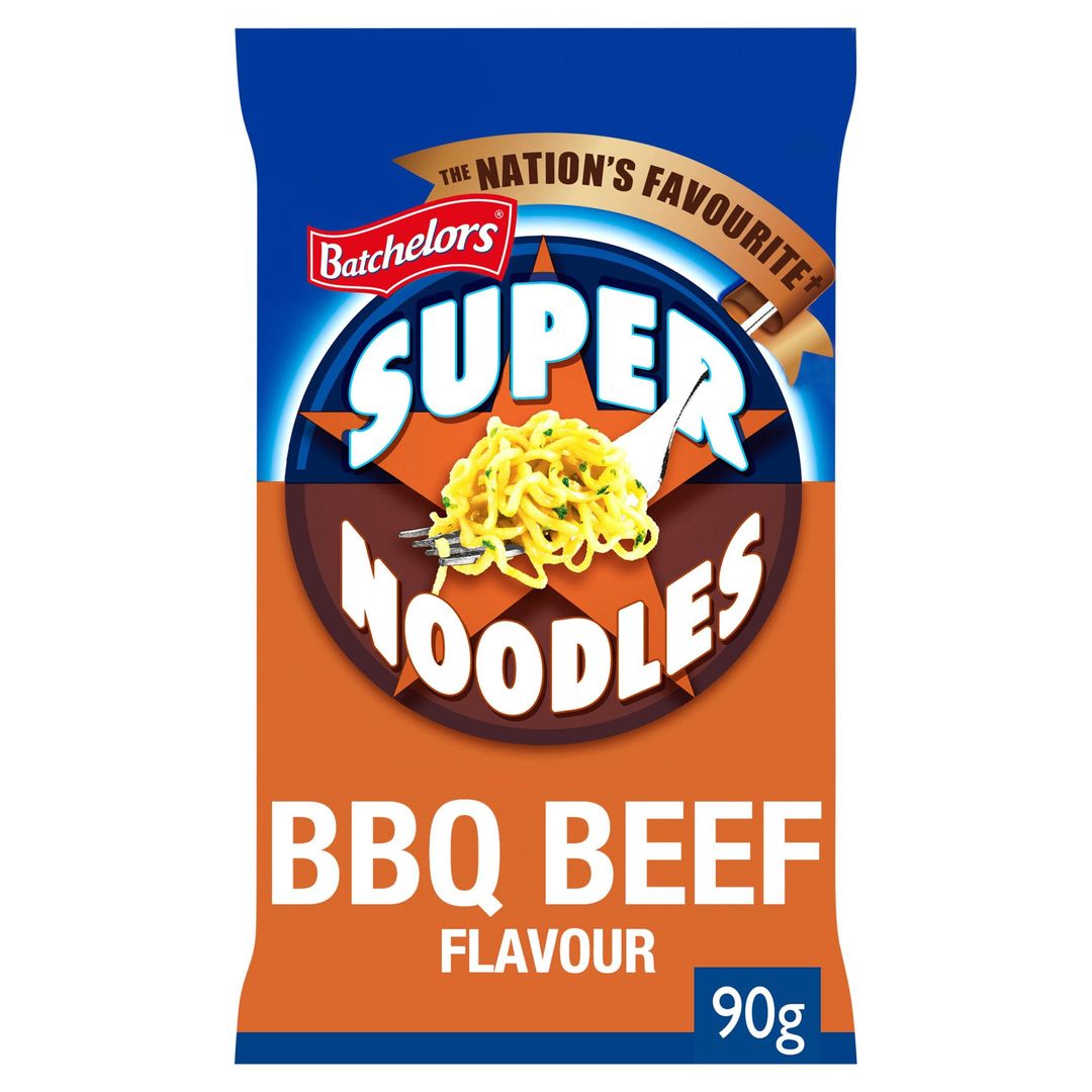 Batchelors Super Noodles BBQ Beef Flavour Instant Noodle Block 90g - Image 1