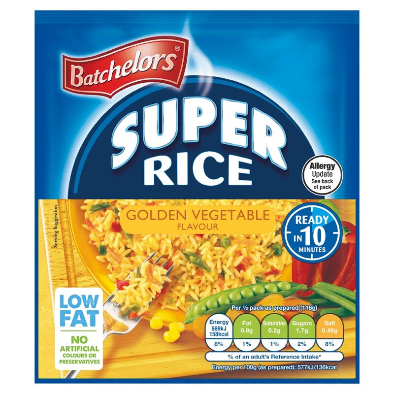 Batchelors Super Rice Golden Vegetable Flavour Packet Rice 90g - Image 1
