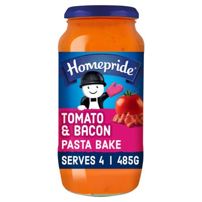 Homepride Pasta Bake Sauce Tomato & Bacon 485g - Thumbnail 2