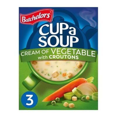 Batchelors Cup a Soup Cream of Vegetable with Croutons Instant Soup Sachets x3 90g - Thumbnail 2