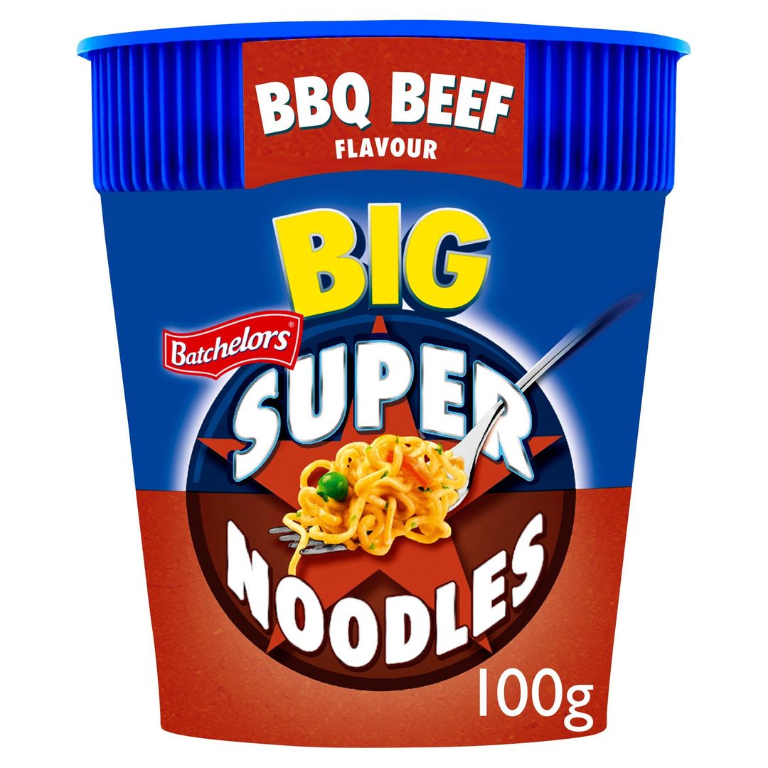Batchelors Big Super Noodles BBQ Beef Flavour Instant Noodle Pot 100g - Image 1
