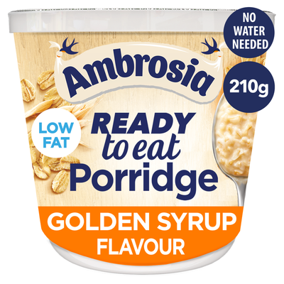 Ambrosia Ready to Eat Porridge Oat Cereal Pot Golden Syrup 210g - Thumbnail 2