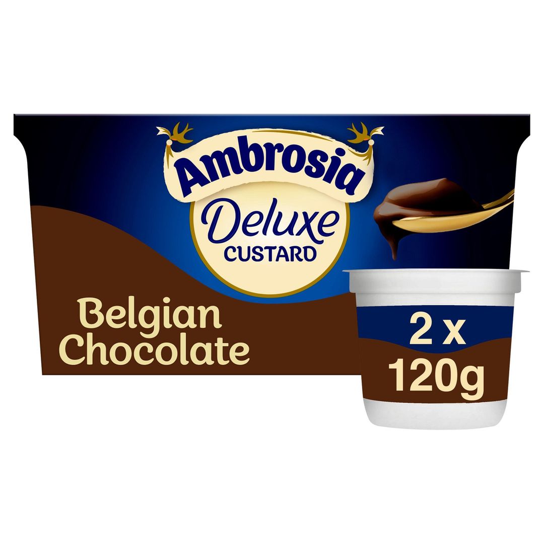 Ambrosia Ready To Eat Belgian Chocolate Deluxe Custard Pots 2 x 120g - Image 1