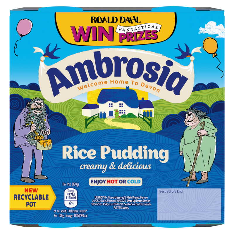Ambrosia Rice Pudding Dessert Snack Pots Multipack 4 x 120g - Image 1