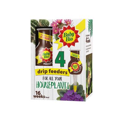 Pack of 4 Baby Bio Houseplant Drippers - Brown
