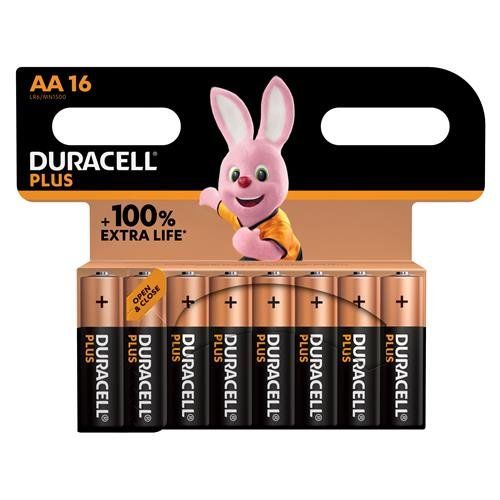 Duracell Aa Cell +100% Plus Power Batteries (Pack 16) S19035 - Image 1