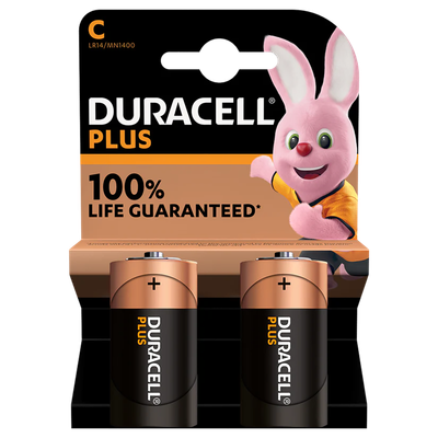 DURACELL Plus C Alkaline Batteries - Pack of 2 - Thumbnail 3