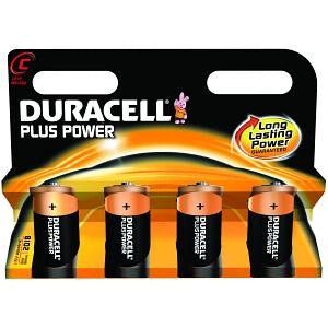 Duracell Plus C Alkaline Batteries (Pack 4) MN1400B4PLUS