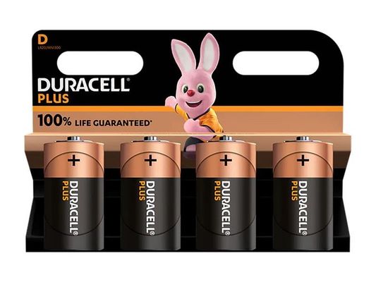 Duracell D Cell +100% Plus Power Batteries (Pack 4) S18715