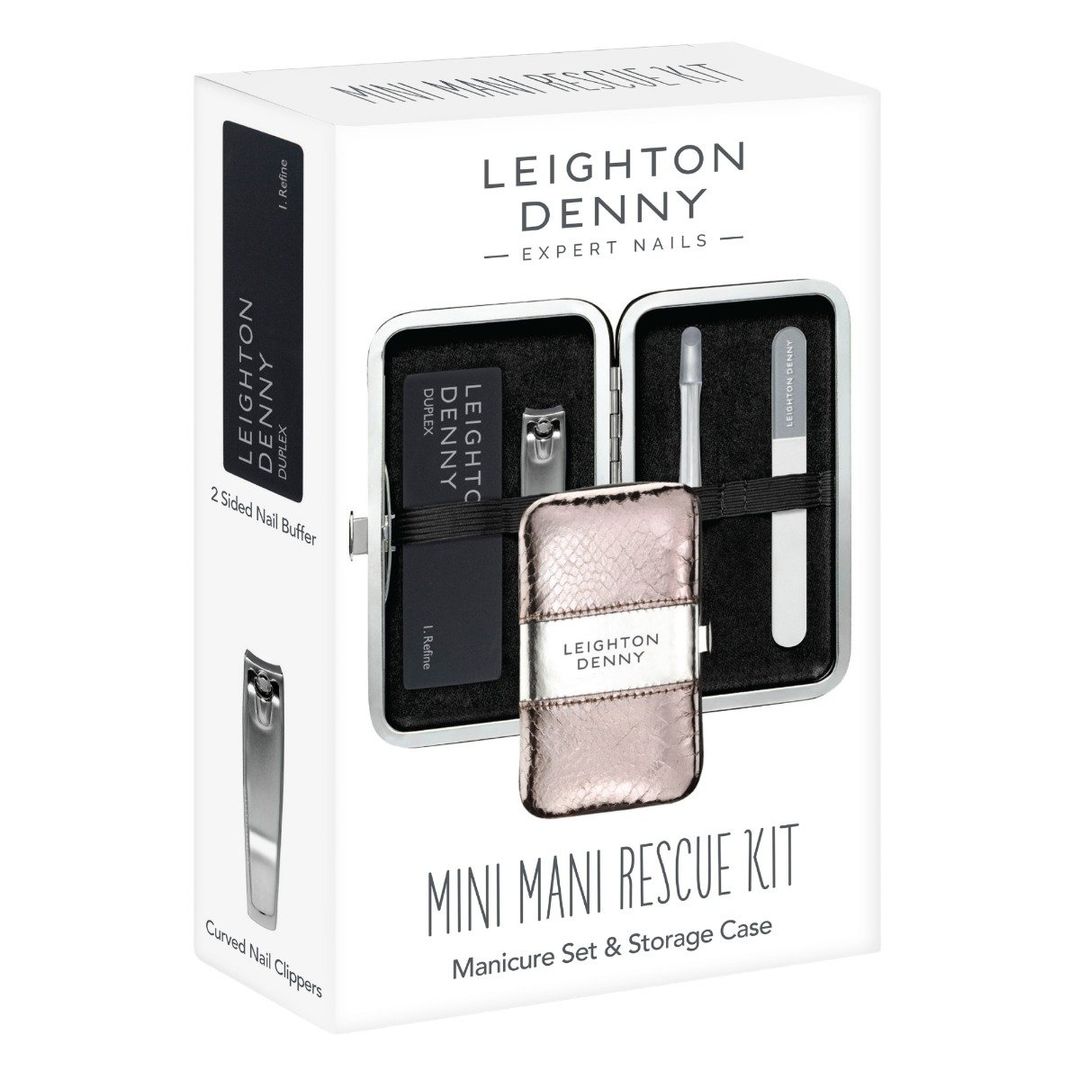 Leighton Denny Mini Mani Rescue Kit Manicure Set & Case in White - Image 1