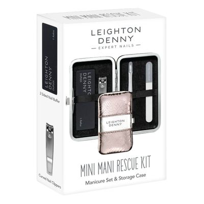 Leighton Denny Mini Mani Rescue Kit Manicure Set & Case in White