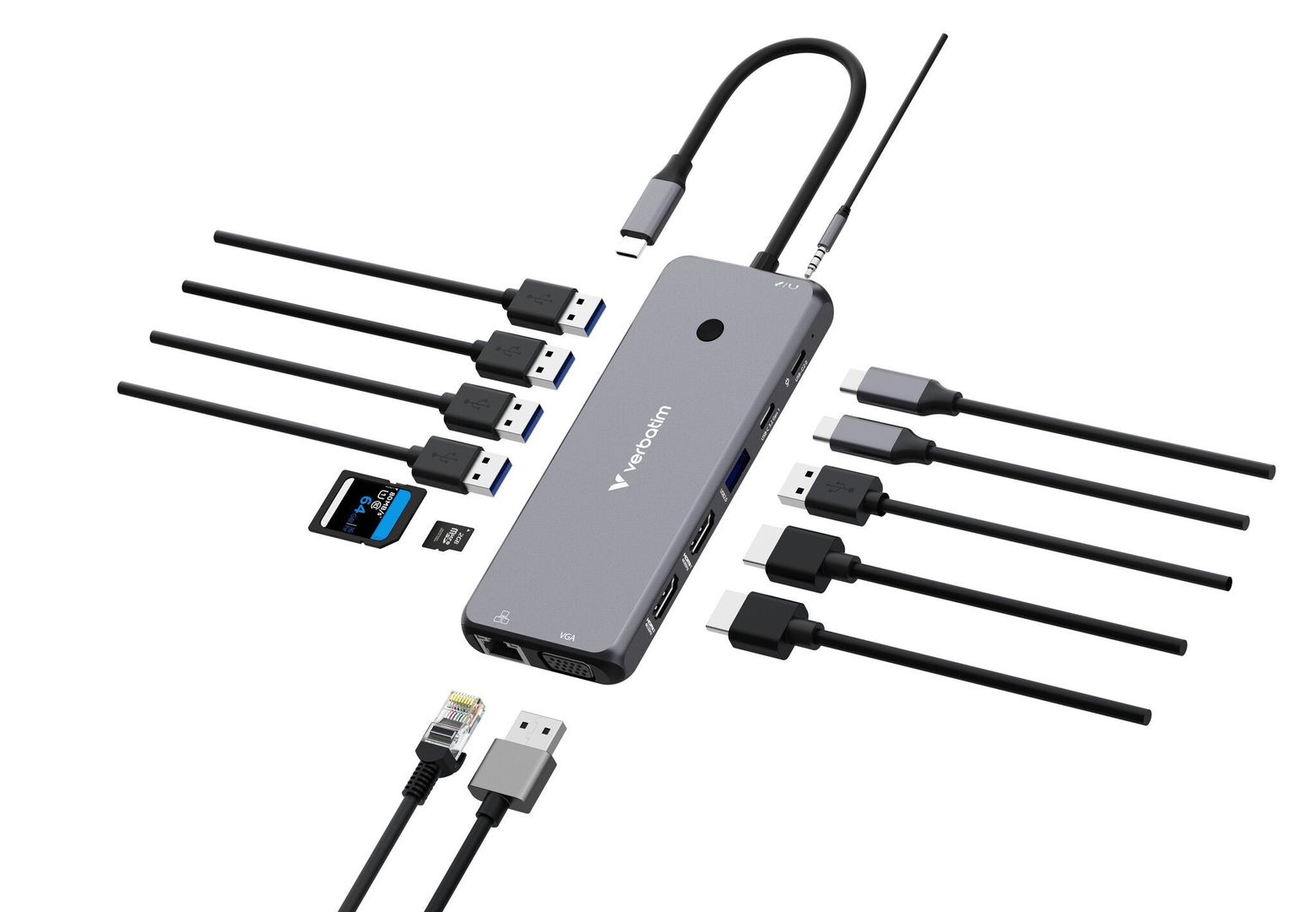 Verbatim CMH-14 USB Type-C 5000 Mbit/s Silver - Image 1