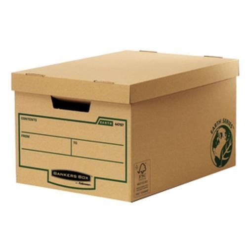 Fellowes Bankers Box Earth Series Large Storage Box. Material: Paper Product colour: Brown. Weight: 440 g Interior dimensions (W x D x H): 325 x 445 x 260 mm Dimensions (WxDxH): 335 x 470 x 271 mm - Image 1