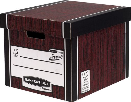 Bankers Box PREMIUM PRESTO STOR BOX WGRAIN PK10