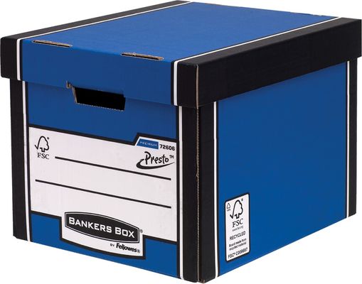 Bankers Box Premium Presto Storage Box Blue/White (Pack of 10) 7260603