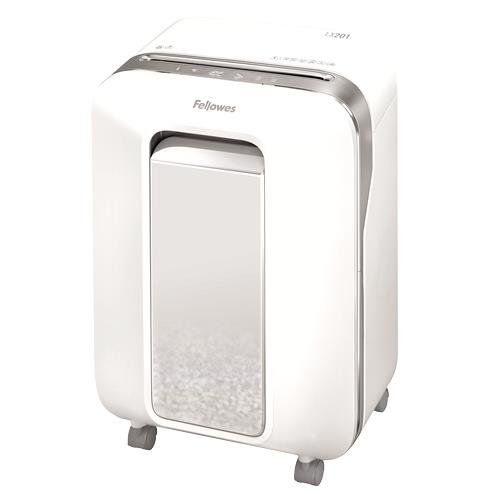 Fellowes LX Series LX201 paper shredder Micro-cut shredding 23 cm Silver, White - Image 1
