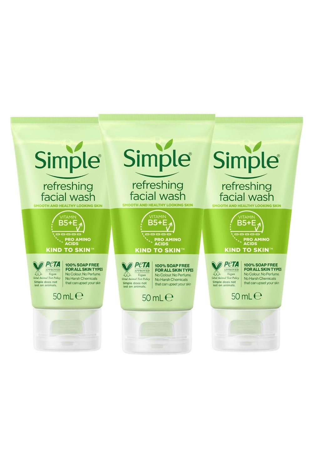 Simple Kind to Skin Soap Free Refreshing Facial Gel Wash, 50ml - Buy 12 / 12 - Image 1