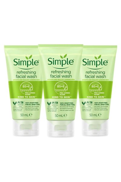 Simple Kind to Skin Soap Free Refreshing Facial Gel Wash, 50ml - Buy 12 / 12