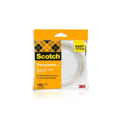 Scotch 508 Transparent Tape Easy to Tear 25mm x 50m (Pack 1) 710021320