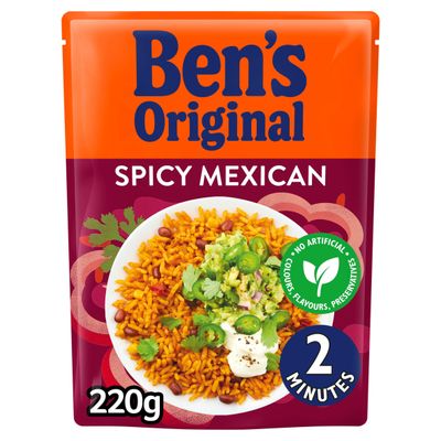 Bens Original Spicy Mexican Microwave Rice 220g - Thumbnail 2
