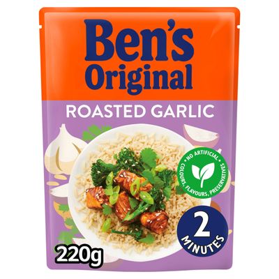 Bens Original Roasted Garlic Microwave Rice 220g - Thumbnail 2